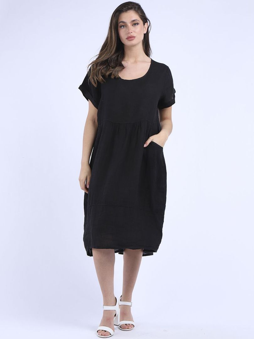 Charlotte Linen Dress Black image 0